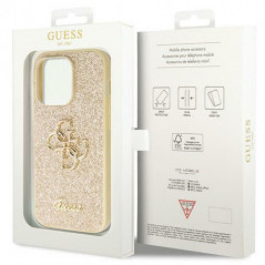 Apple iPhone 14 Pro Max Case Guess Fixed Glitter Big 4G Gold