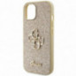 Apple iPhone 15 Plus Case Guess Fixed Glitter Big 4G Gold