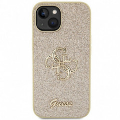 Apple iPhone 15 Plus Case Guess Fixed Glitter Big 4G Gold