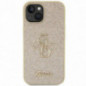 Apple iPhone 15 Plus Case Guess Fixed Glitter Big 4G Gold