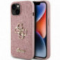 Apple iPhone 15 Case Guess Fixed Glitter Big 4G Pink