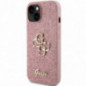 Apple iPhone 15 Case Guess Fixed Glitter Big 4G Pink