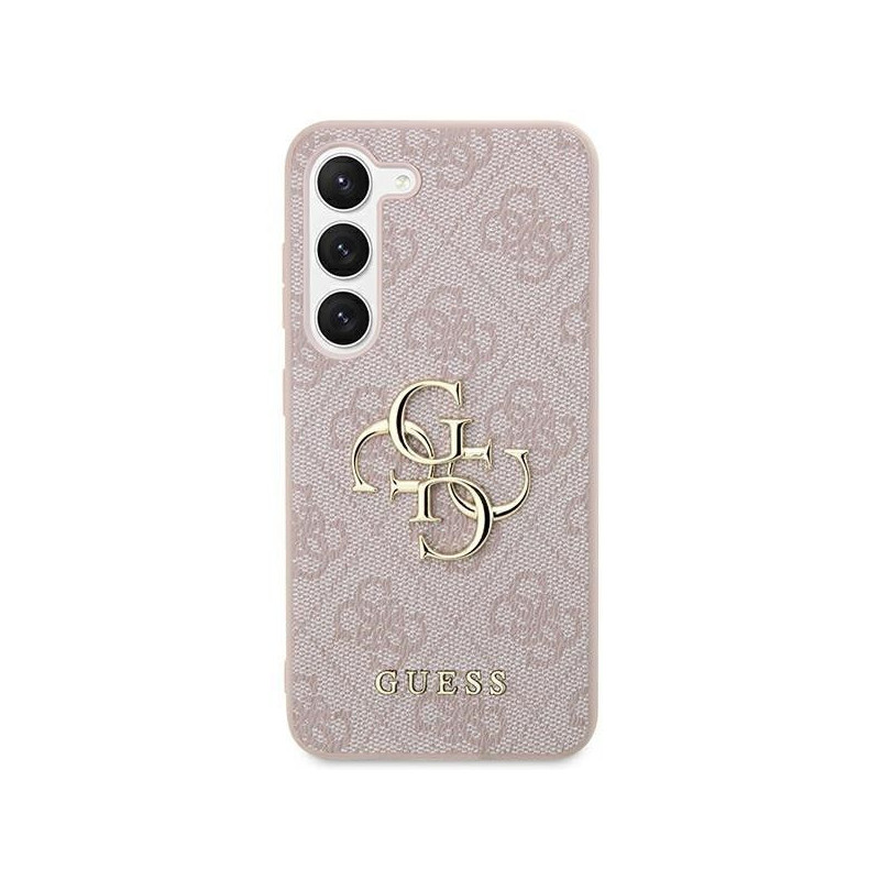 Samsung Galaxy S24 PLUS Case Guess Leather 4G Metal Logo Pink