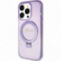 Apple iPhone 15 Pro Case Guess Glitter Script Logo - Ring stand MagSAFE  Purple