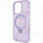 Apple iPhone 15 Pro Case Guess Glitter Script Logo - Ring stand MagSAFE  Purple