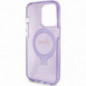 Apple iPhone 15 Pro Case Guess Glitter Script Logo - Ring stand MagSAFE  Purple