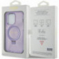 Apple iPhone 15 Pro Case Guess Glitter Script Logo - Ring stand MagSAFE  Purple