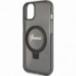 Apple iPhone 15 Case Guess Glitter Script Logo - Ring stand MagSAFE  Black