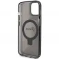 Apple iPhone 15 Case Guess Glitter Script Logo - Ring stand MagSAFE  Black