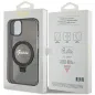 Apple iPhone 15 Case Guess Glitter Script Logo - Ring stand MagSAFE  Black