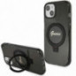 Apple iPhone 15 Plus Case Guess Glitter Script Logo - Ring stand MagSAFE  Black