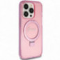 Apple iPhone 15 Pro Case Guess Glitter Script Logo - Ring stand MagSAFE  Pink