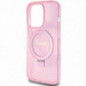 Apple iPhone 15 Pro Max Case Guess Glitter Script Logo - Ring stand MagSAFE  Pink