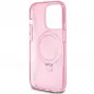 Apple iPhone 15 Pro Max Case Guess Glitter Script Logo - Ring stand MagSAFE  Pink