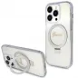 Apple iPhone 15 Pro Max Case Guess Glitter Script Logo - Ring stand MagSAFE  Transparent