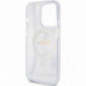 Apple iPhone 15 Pro Max Case Guess Glitter Script Logo - Ring stand MagSAFE  Transparent