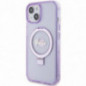 Apple iPhone 15 Case Guess Glitter Script Logo - Ring stand MagSAFE  Purple