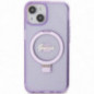 Apple iPhone 15 Case Guess Glitter Script Logo - Ring stand MagSAFE  Purple