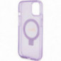 Apple iPhone 15 Case Guess Glitter Script Logo - Ring stand MagSAFE  Purple