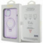 Apple iPhone 15 Case Guess Glitter Script Logo - Ring stand MagSAFE  Purple