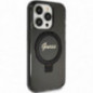 Apple iPhone 15 Pro Case Guess Glitter Script Logo - Ring stand MagSAFE  Black