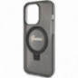 Apple iPhone 15 Pro Max Case Guess Glitter Script Logo - Ring stand MagSAFE  Black