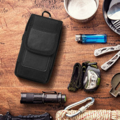 Apple iPhone 13 Pro Max Univerzálne puzdro, Flip holsters Vertical Belt Holster OXFORD Black