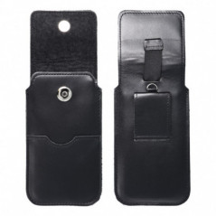 XIAOMI Redmi Note 10 Univerzálne puzdro, Belt Holster ROYAL - Leather universal flap pocket Black