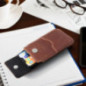 Apple iPhone 12 Univerzálne puzdro, Belt Holster ROYAL - Leather universal flap pocket Brown