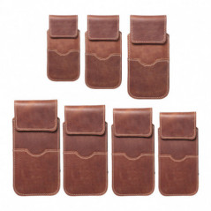 Apple iPhone 12 Univerzálne puzdro, Belt Holster ROYAL - Leather universal flap pocket Brown