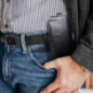 Apple iPhone 12 Univerzálne puzdro, Belt Holster ROYAL - Leather universal flap pocket Black