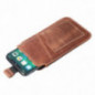 Apple iPhone 12 Univerzálne puzdro, Belt Holster ROYAL - Leather universal flap pocket Brown