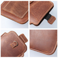 Apple iPhone 12 Univerzálne puzdro, Belt Holster ROYAL - Leather universal flap pocket Brown
