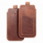 Apple iPhone 13 Univerzálne puzdro, Belt Holster ROYAL - Leather universal flap pocket Brown