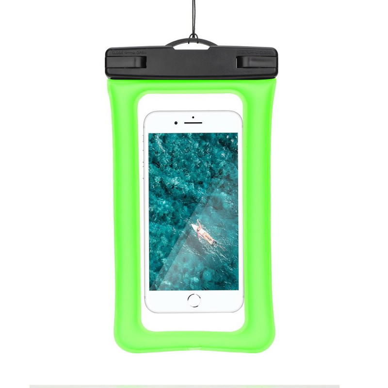 Waterproof Airbag Phone Case with Plastic Closure – Green