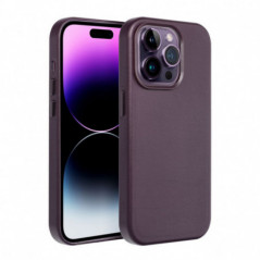 Apple iPhone 16 Pro Max Case Leather Mag Cover Elegant  MagSAFE  Dark violet