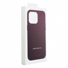 Apple iPhone 16 Pro Max Case Leather Mag Cover Elegant  MagSAFE  Dark violet