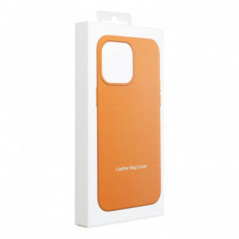 Apple iPhone 16 Pro Case Leather Mag Cover Elegant  MagSAFE  Orange