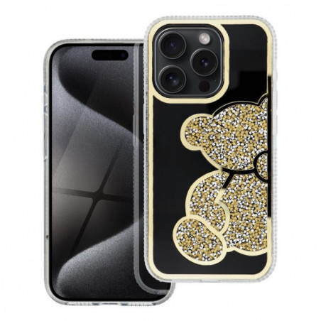 Apple iPhone 15 Pro Max Case Teddy bear Gold