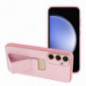 Samsung Galaxy S24 FE Case LEATHER Case Kickstand Pink