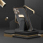 Samsung Galaxy S24 FE Case LEATHER Case Kickstand Black