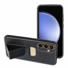 Samsung Galaxy S24 FE Case LEATHER Case Kickstand Black