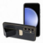 Samsung Galaxy S24 FE Case LEATHER Case Kickstand Black