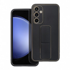 Samsung Galaxy S24 FE Case LEATHER Case Kickstand Black