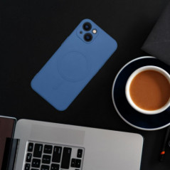Apple iPhone 16 Plus Case Silicone Mag Cover MagSAFE  Blue