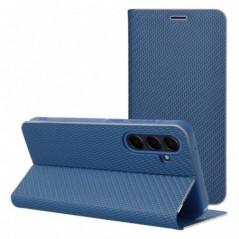 Samsung Galaxy S24 FE Wallet Cases LUNA Book Carbon Carbon Fibre, Elegant  Blue