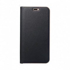 Samsung Galaxy S24 FE Wallet Cases LUNA Book Gold Elegant  Black