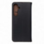 Samsung Galaxy S24 FE Wallet Cases Leather Elegant  Black