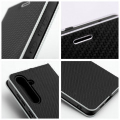 Samsung Galaxy A16 Wallet Cases LUNA Book Carbon Carbon Fibre, Elegant  Black