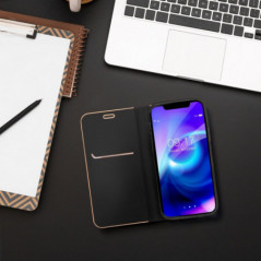 Apple iPhone 16 Wallet Cases LUNA Book Gold Elegant  Black